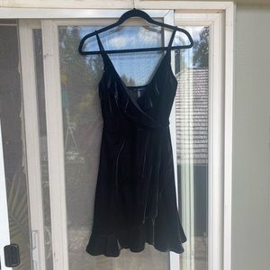 Black velvet short formal dress